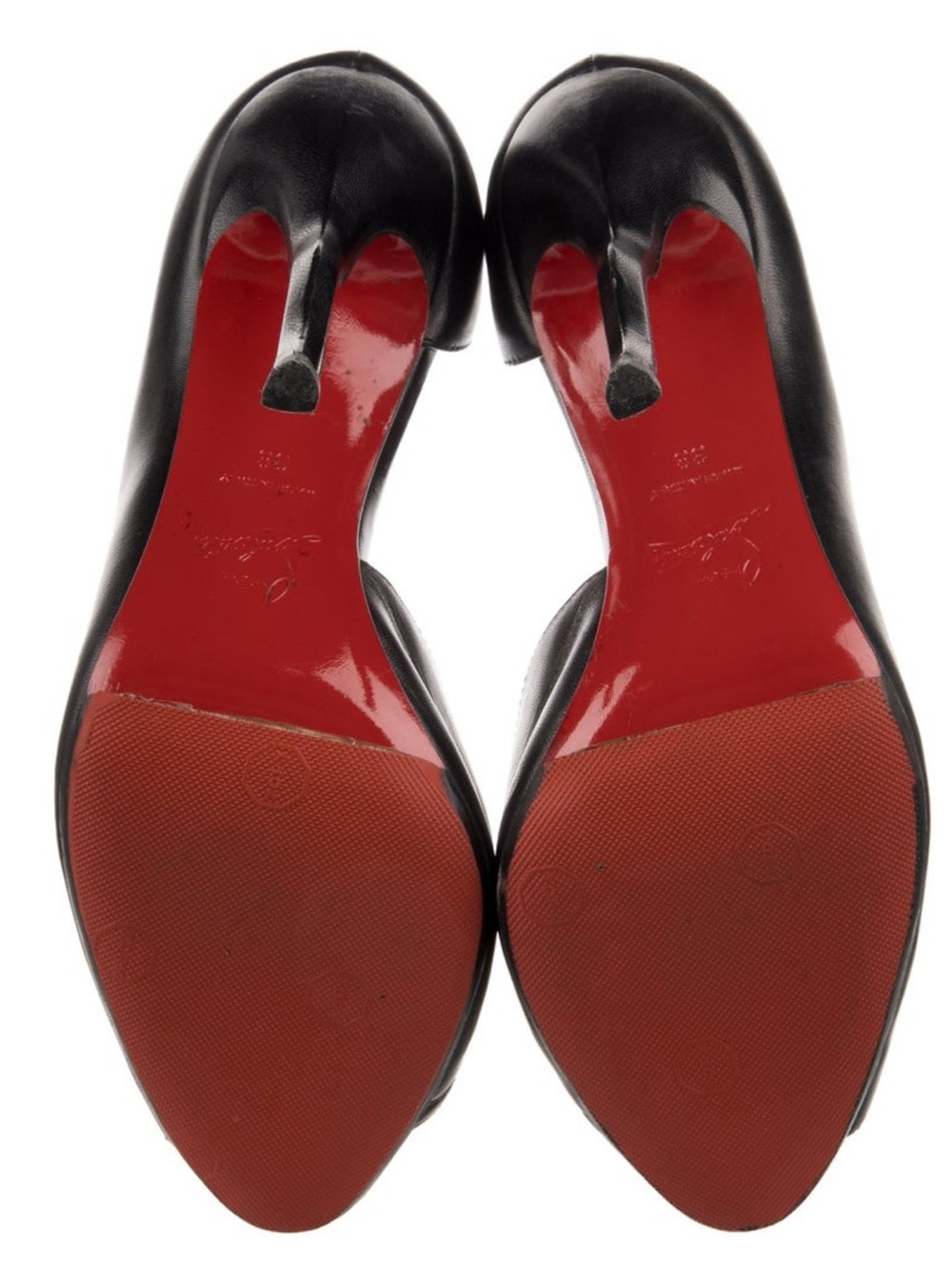 Christian Louboutin Black Sculpted Heel Open-Toe Pump - Picture 6 of 6